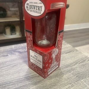 RedNek Wine Glass Mason Jar Wine-Down Redneck-Style 16 Oz Beer Drink NEW